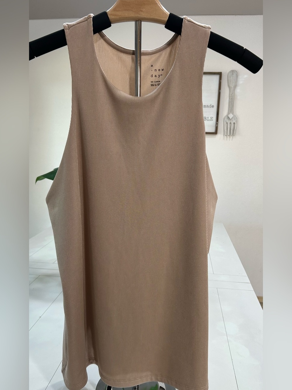 a new day Sleeveless Ribbed Tank Top in Tan
